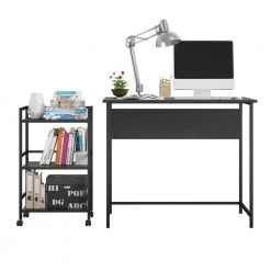 Bernay 36 in. Black Oak Desk with Rolling Cart Bundle by Ameriwood Home 14 Bernay 36 in. Black Oak Desk with Rolling Cart Bundle by Ameriwood Home -Deals HOMESTYLES Store black oak ameriwood home writing desks hd97937 c3 1000