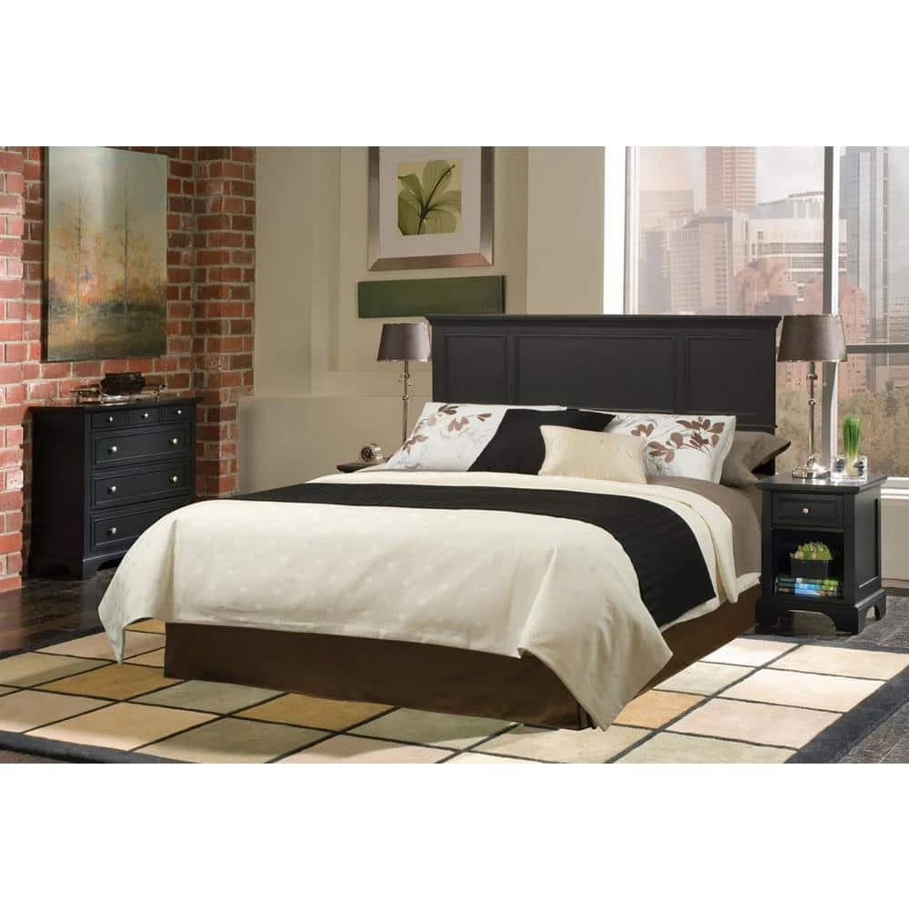 Bedford 2-Piece Black Queen Headboard Bedroom Set by HOMESTYLES 4 Bedford 2-Piece Black Queen Headboard Bedroom Set by HOMESTYLES - Image 4
