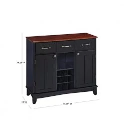 Black and Cherry Buffet with Wine Storage by HOMESTYLES -Deals HOMESTYLES Store black w cherry top homestyles sideboards buffet tables 5100 0042 40 1000