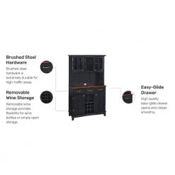 Black and Cherry Buffet with Hutch by HOMESTYLES -Deals HOMESTYLES Store black w cherry top homestyles sideboards buffet tables 5100 0042 42 31 1000