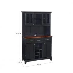 Black and Cherry Buffet with Hutch by HOMESTYLES -Deals HOMESTYLES Store black w cherry top homestyles sideboards buffet tables 5100 0042 42 40 1000