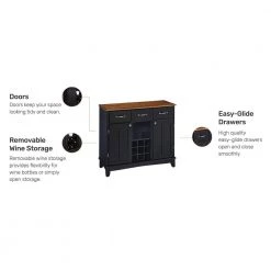 Black and Cottage Oak Buffet with Wine Storage by HOMESTYLES -Deals HOMESTYLES Store black w cottage oak top homestyles sideboards buffet tables 5100 0046 1f 1000