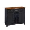 Black and Cottage Oak Buffet with Wine Storage by HOMESTYLES