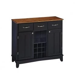 Black and Cottage Oak Buffet with Wine Storage by HOMESTYLES