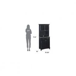 Black and Stainless Steel Buffet with Hutch by HOMESTYLES -Deals HOMESTYLES Store black w stainless top homestyles sideboards buffet tables 5001 0043 42 1f 1000