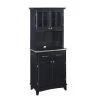 Black and Stainless Steel Buffet with Hutch by HOMESTYLES