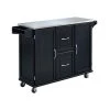 Dolly Madison Black Kitchen Cart with Stainless Top by HOMESTYLES