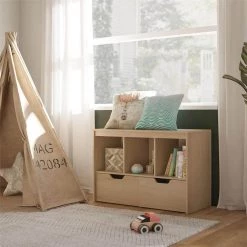 Lauren Kids Blonde Oak Toy Storage Cube with Drawers by Ameriwood Home -Deals HOMESTYLES Store blonde oak ameriwood home kids storage cubes hd34093 c3 1000