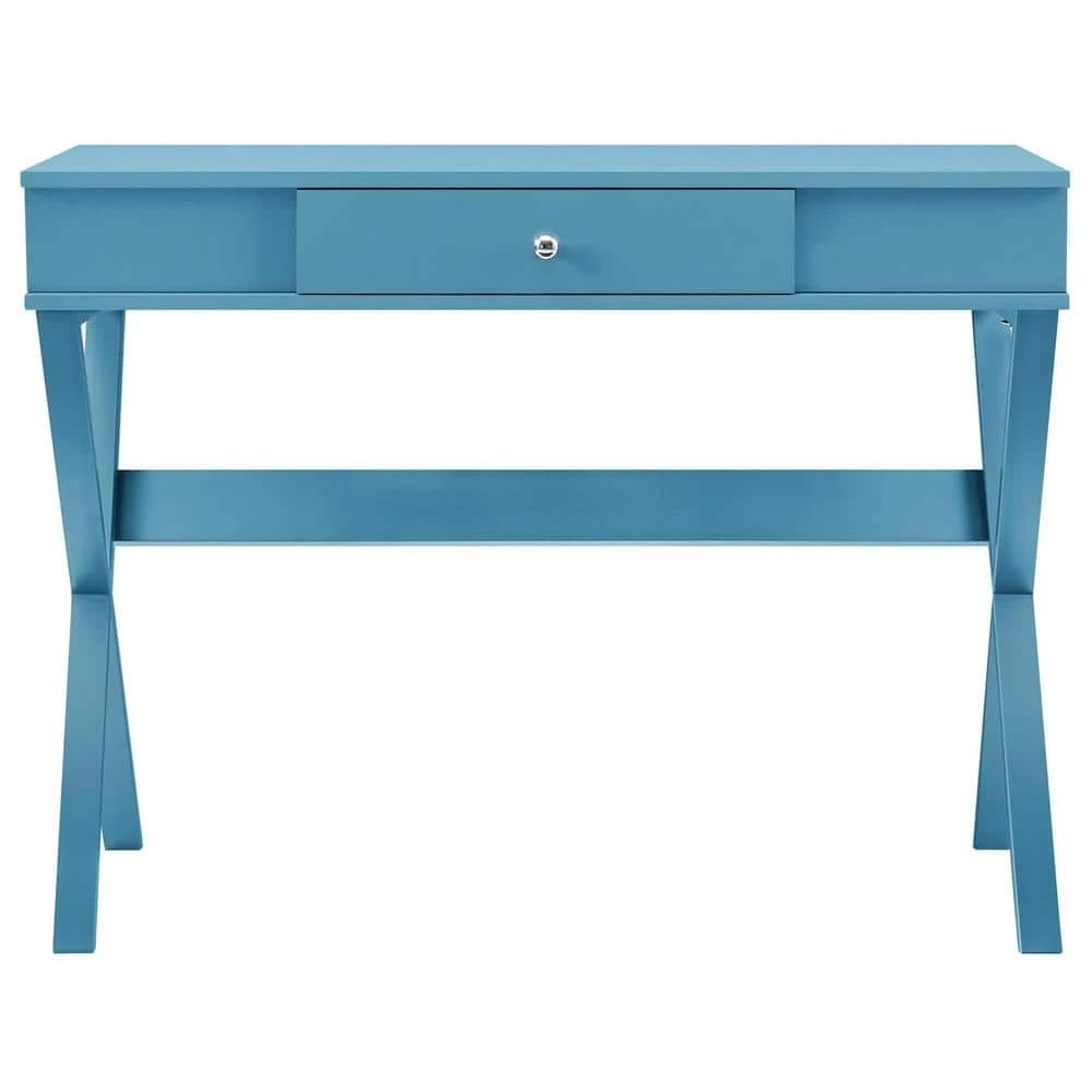 39 in. Rectangular Blue 1 Drawer Writing Desk with Storage by Ameriwood Home 1 39 in. Rectangular Blue 1 Drawer Writing Desk with Storage by Ameriwood Home