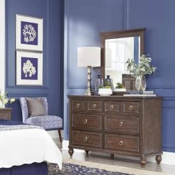 Southport 6-Drawer Brown Dresser with Mirror 54 in. x 18 in. x 36 in. by HOMESTYLES -Deals HOMESTYLES Store brown homestyles dressers 5503 74 31 1000