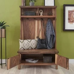 Forest Retreat Brown Teak Wood Hall Tree by HOMESTYLES -Deals HOMESTYLES Store brown homestyles hall trees 5185 49 4f 1000
