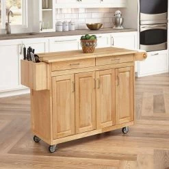 Natural Wood Kitchen Cart with Breakfast Bar by HOMESTYLES -Deals HOMESTYLES Store brown homestyles kitchen carts 5023 95 31 1000