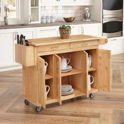 Natural Wood Kitchen Cart with Breakfast Bar by HOMESTYLES -Deals HOMESTYLES Store brown homestyles kitchen carts 5023 95 4f 1000