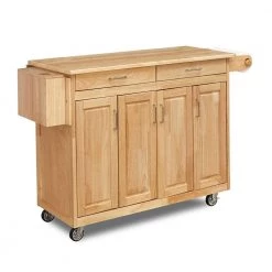 Natural Wood Kitchen Cart with Breakfast Bar by HOMESTYLES