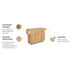 Natural Wood Kitchen Cart with Breakfast Bar by HOMESTYLES -Deals HOMESTYLES Store brown homestyles kitchen carts 5023 95 fa 1000