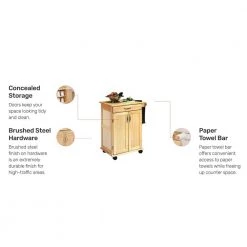 Natural Wood Kitchen Cart with Storage by HOMESTYLES -Deals HOMESTYLES Store brown homestyles kitchen carts 5040 95 44 1000