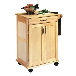 Natural Wood Kitchen Cart with Storage by HOMESTYLES