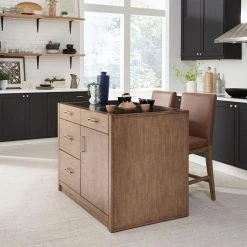 Big Sir Brown Oak Kitchen Island with Quartz Top by HOMESTYLES -Deals HOMESTYLES Store brown homestyles kitchen islands 5506 94 31 1000