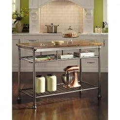 The Orleans Vintage Carmel Kitchen Utility Table by HOMESTYLES -Deals HOMESTYLES Store brown homestyles kitchen prep tables 5061 94 31 1000
