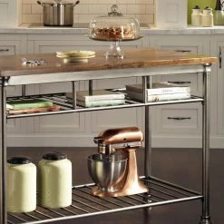 The Orleans Vintage Carmel Kitchen Utility Table by HOMESTYLES -Deals HOMESTYLES Store brown homestyles kitchen prep tables 5061 94 44 1000