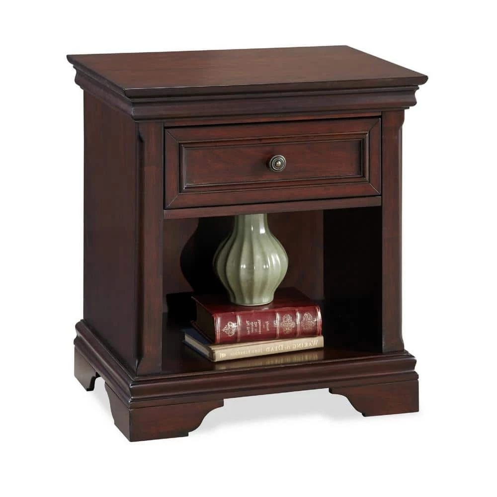 Lafayette 1 Drawer 22in. x 16 in. x 24 in. Cherry Night Stand by HOMESTYLES 1 Lafayette 1 Drawer 22in. x 16 in. x 24 in. Cherry Night Stand by HOMESTYLES
