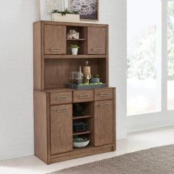 Big Sir Brown Oak Buffet with Hutch by HOMESTYLES -Deals HOMESTYLES Store brown homestyles sideboards buffet tables 5506 687 31 1000