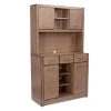 Big Sir Brown Oak Buffet with Hutch by HOMESTYLES