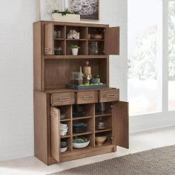 Big Sir Brown Oak Buffet with Hutch by HOMESTYLES -Deals HOMESTYLES Store brown homestyles sideboards buffet tables 5506 687 77 1000