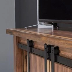 Forest Retreat 56 in. Brown Teak Wood TV Stand by HOMESTYLES -Deals HOMESTYLES Store brown homestyles tv stands 5185 10 c3 1000