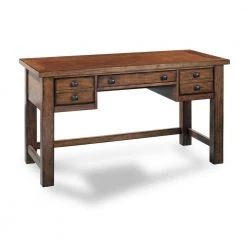 54 in. Rectangular Aged Maple 5 Drawer Writing Desk with Keyboard Tray by HOMESTYLES