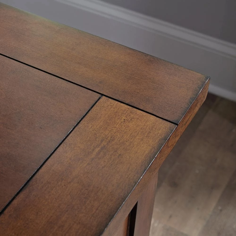 54 in. Rectangular Aged Maple 5 Drawer Writing Desk with Keyboard Tray by HOMESTYLES 4 54 in. Rectangular Aged Maple 5 Drawer Writing Desk with Keyboard Tray by HOMESTYLES - Image 4