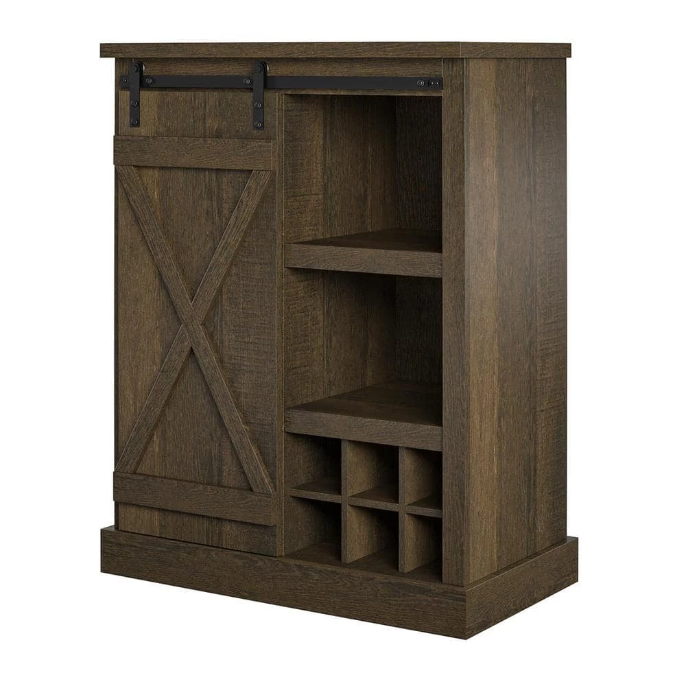 Bayshore Heights Brown Oak Bar Cabinet by Ameriwood Home 3 Bayshore Heights Brown Oak Bar Cabinet by Ameriwood Home - Image 3