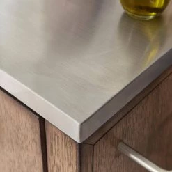 Big Sir Brown Oak Kitchen Cart with Stainless Steel Top by HOMESTYLES -Deals HOMESTYLES Store brown oak kitchen cart with stainless steel top homestyles kitchen carts 5506 952 1f 1000