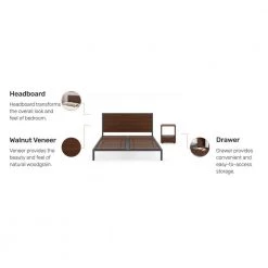 Merge 2-Piece Brown Walnut Queen Bedroom Set by HOMESTYLES -Deals HOMESTYLES Store brown walnut homestyles bedroom sets 5450 5013 c3 1000