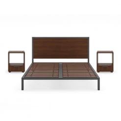 Merge 3-Piece Brown Walnut Queen Bedroom Set by HOMESTYLES