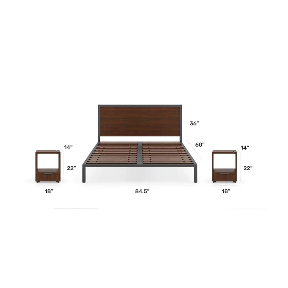 Merge 3-Piece Brown Walnut Queen Bedroom Set by HOMESTYLES 5 Merge 3-Piece Brown Walnut Queen Bedroom Set by HOMESTYLES - Image 5