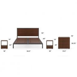 Merge 4-Piece Brown Walnut Queen Bedroom Set by HOMESTYLES -Deals HOMESTYLES Store brown walnut homestyles bedroom sets 5450 5016 c3 1000