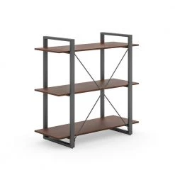 Merge 35 in. Brown Walnut 3-Shelf Bookcase by HOMESTYLES -Deals HOMESTYLES Store brown walnut homestyles bookcases bookshelves 5450 73 66 1000