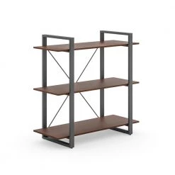 Merge 35 in. Brown Walnut 3-Shelf Bookcase by HOMESTYLES -Deals HOMESTYLES Store brown walnut homestyles bookcases bookshelves 5450 73 c3 1000