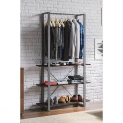 Merge Brown Walnut Personal Organizer Clothes Rack 36 in. W x 69 in. H by HOMESTYLES 17 Merge Brown Walnut Personal Organizer Clothes Rack 36 in. W x 69 in. H by HOMESTYLES -Deals HOMESTYLES Store brown walnut homestyles bookcases bookshelves 5450 77 31 1000