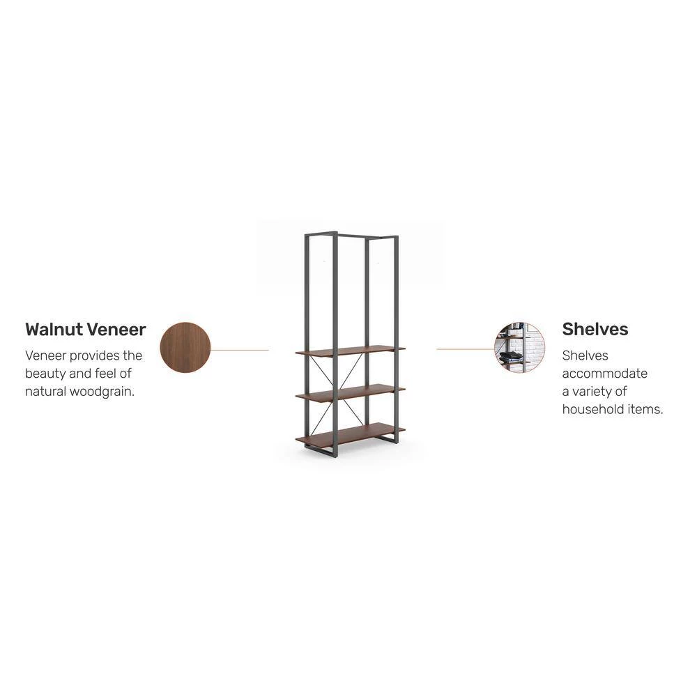 Merge Brown Walnut Personal Organizer Clothes Rack 36 in. W x 69 in. H by HOMESTYLES 8 Merge Brown Walnut Personal Organizer Clothes Rack 36 in. W x 69 in. H by HOMESTYLES - Image 8