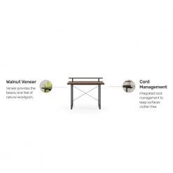 Merge 42 in. Brown Walnut Computer Desk with Monitor Stand by HOMESTYLES -Deals HOMESTYLES Store brown walnut homestyles computer desks 5450 152 1f 1000