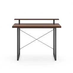 Merge 42 in. Brown Walnut Computer Desk with Monitor Stand by HOMESTYLES