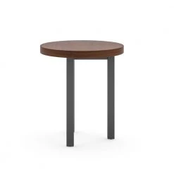 Merge 18 in. Brown Wood Walnut Round End Table by HOMESTYLES