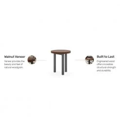 Merge 18 in. Brown Wood Walnut Round End Table by HOMESTYLES -Deals HOMESTYLES Store brown walnut homestyles end side tables 5450 20 fa 1000