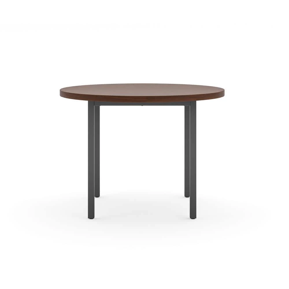 Merge 42 in. Brown Wood Walnut Round Dining Table by HOMESTYLES 1 Merge 42 in. Brown Wood Walnut Round Dining Table by HOMESTYLES
