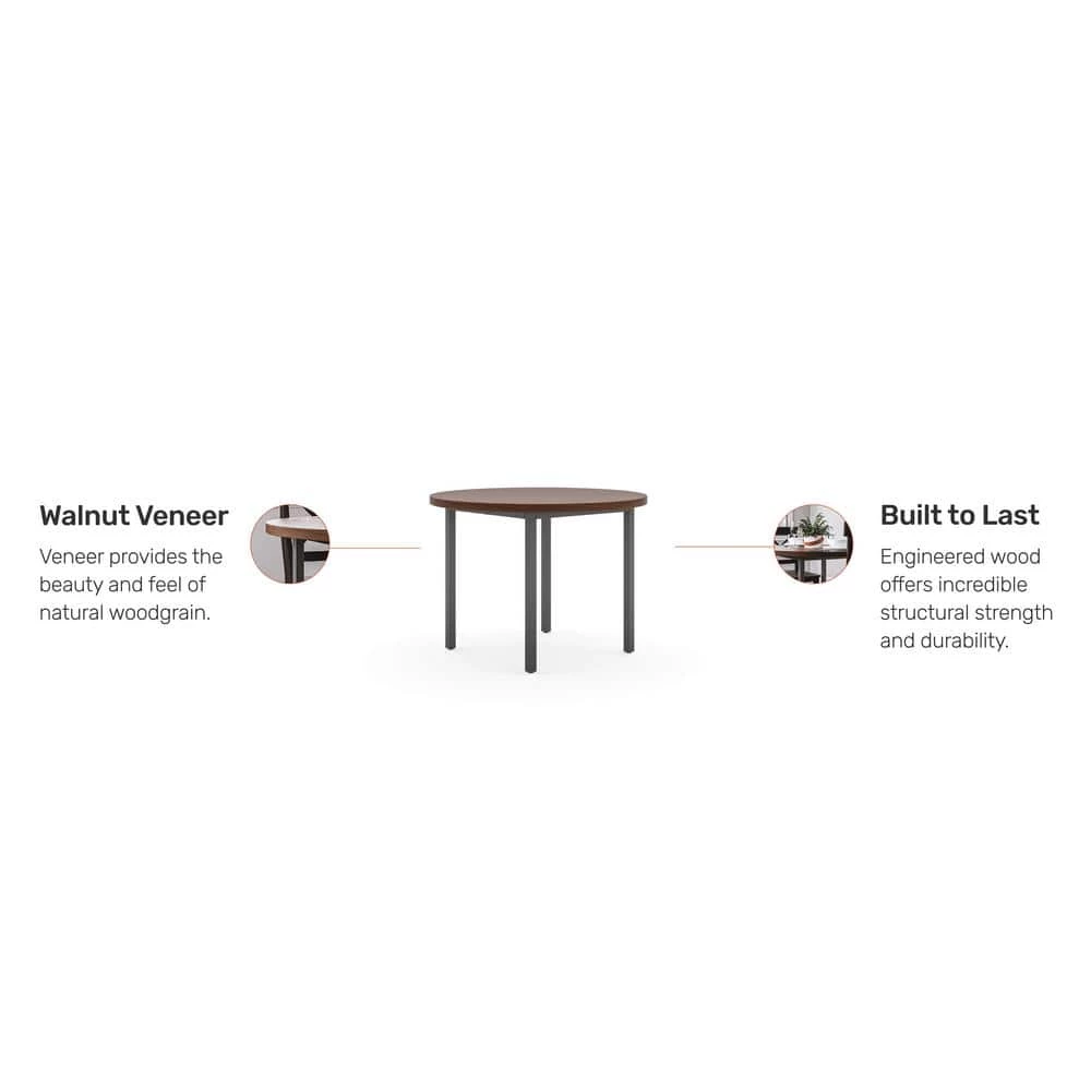 Merge 42 in. Brown Wood Walnut Round Dining Table by HOMESTYLES 7 Merge 42 in. Brown Wood Walnut Round Dining Table by HOMESTYLES - Image 7