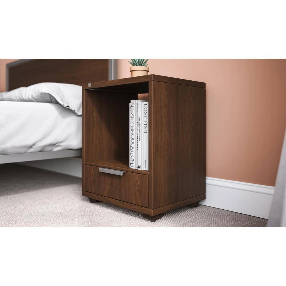 Merge 1-Drawer Brown Walnut Nightstand 22 x 18 x 14 by HOMESTYLES 9 Merge 1-Drawer Brown Walnut Nightstand 22 x 18 x 14 by HOMESTYLES - Image 9