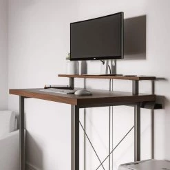 Merge 42 in. Brown Walnut Standing Desk with Monitor Stand by HOMESTYLES 17 Merge 42 in. Brown Walnut Standing Desk with Monitor Stand by HOMESTYLES -Deals HOMESTYLES Store brown walnut homestyles standing desks 5450 172 31 1000