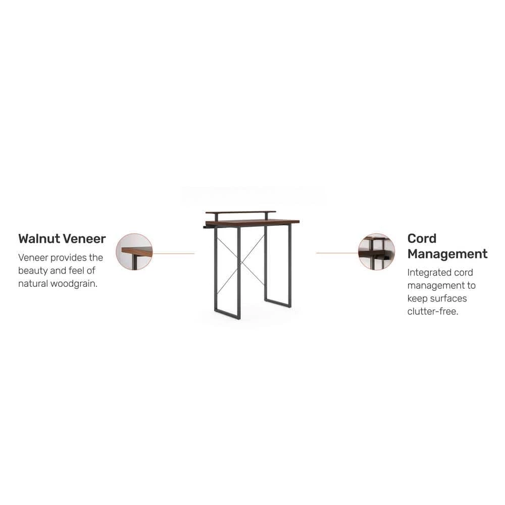 Merge 42 in. Brown Walnut Standing Desk with Monitor Stand by HOMESTYLES 7 Merge 42 in. Brown Walnut Standing Desk with Monitor Stand by HOMESTYLES - Image 7